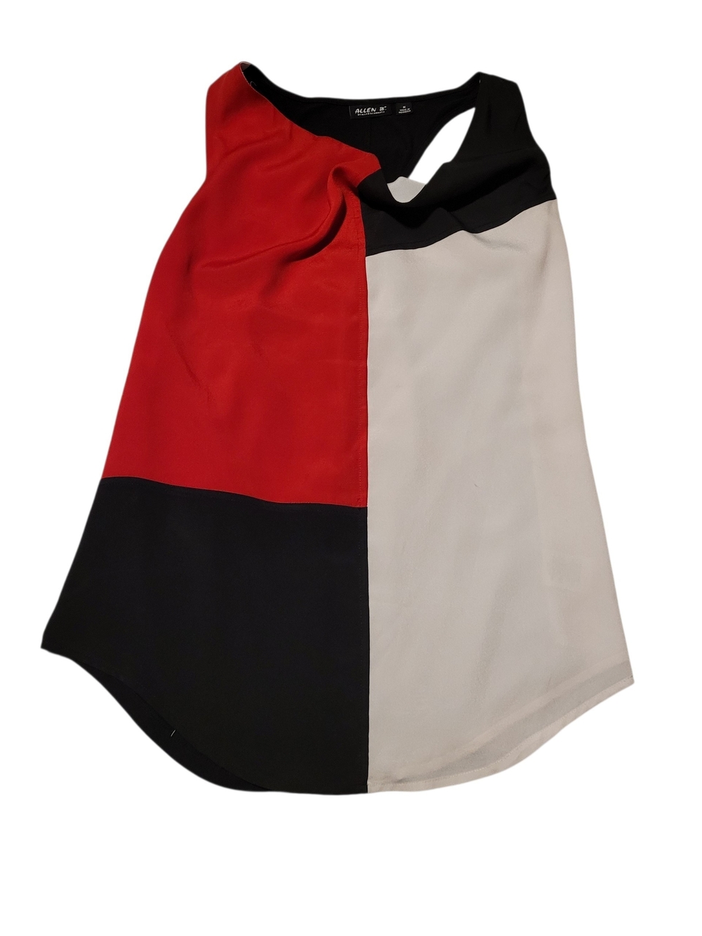 Allen B. By Allen Schwartz Red, Black & Cream Colorblock Top